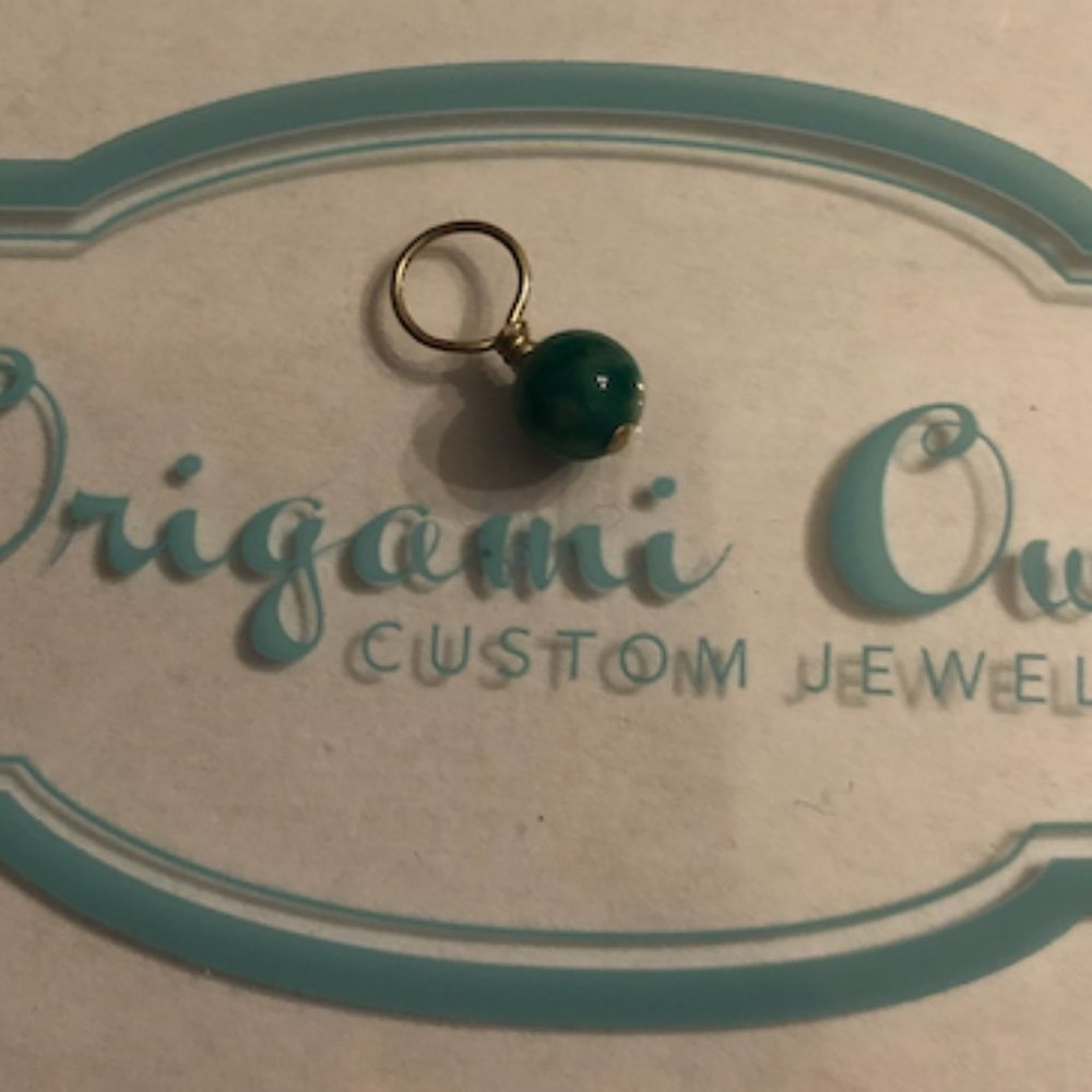 Origami Owl Teal Stone Dangle